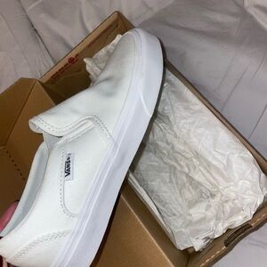 Vans White Slip-On Sneakers